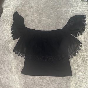 Black off the shoulder top